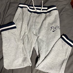 Grey polo Ralph Lauren joggers with navy detail
